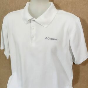 Columbia Men's White Short Sleeve Polo Shirt #1